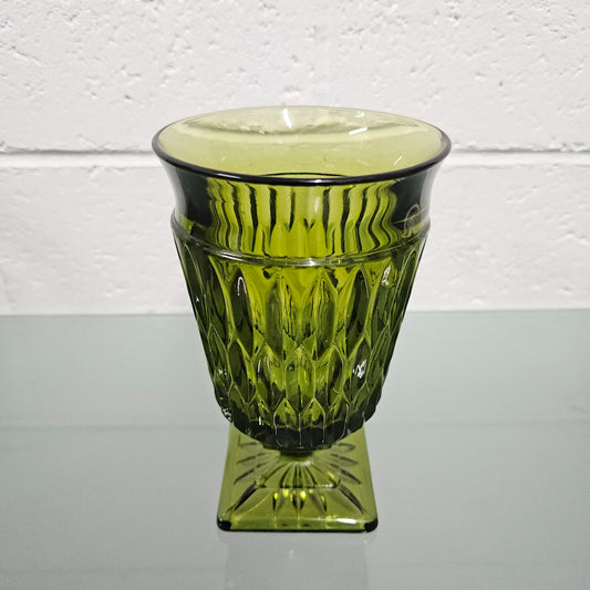 Vintage Green Glass Vase/Boblet