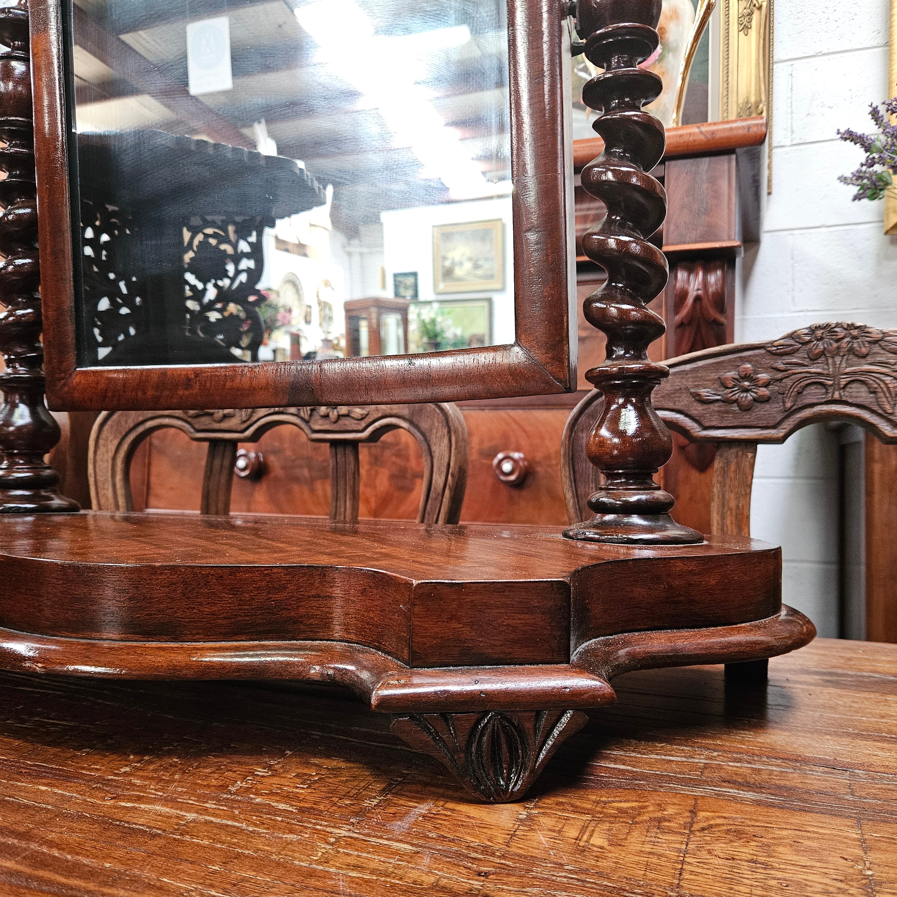 Victorian Mahogany Table Top Mirror