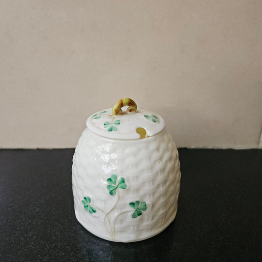 Belleek China Honey Pot