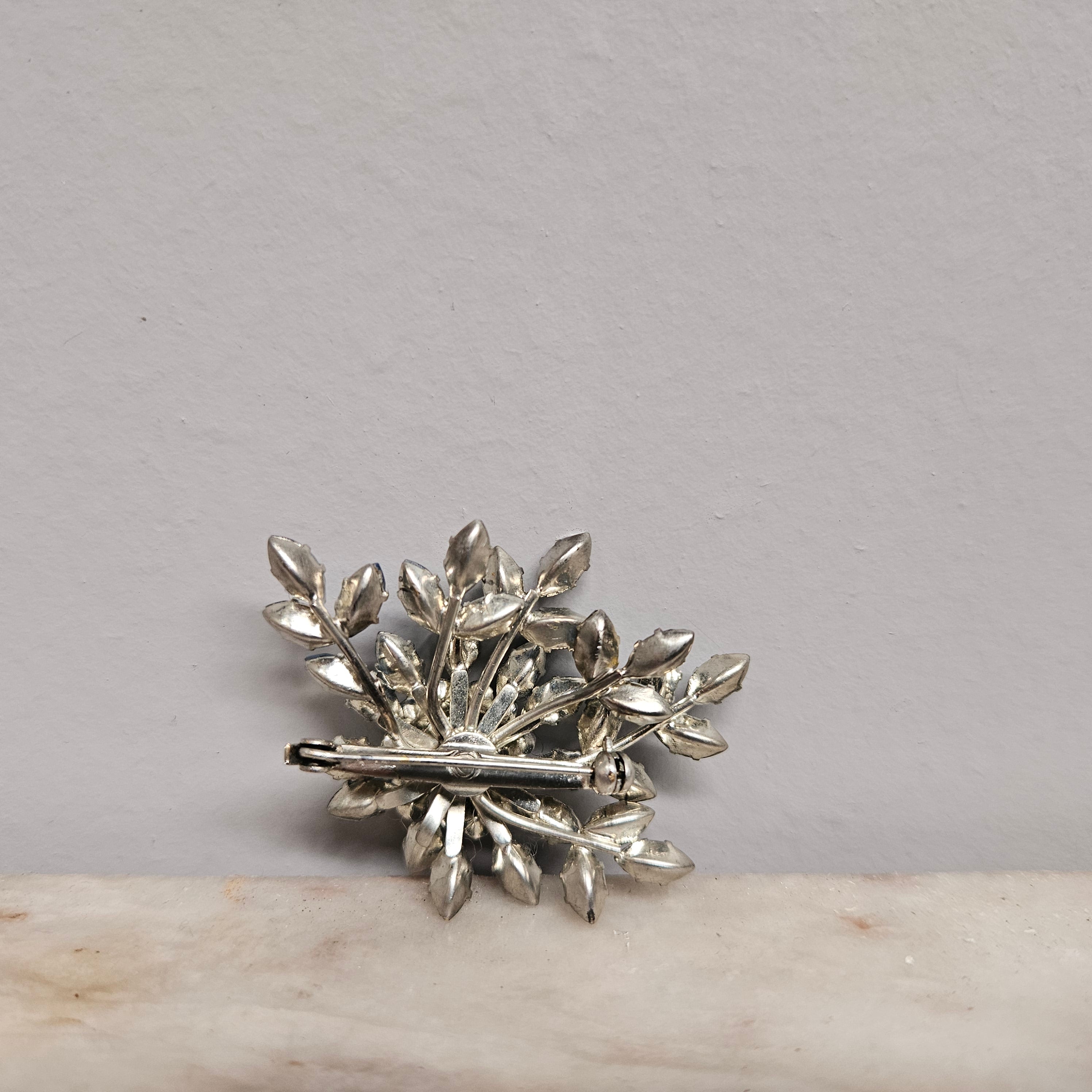 Pretty Vintage Floral Crystal Brooch | Antique & Vintage | Moonee Ponds Antiques | Australia Wide Delivery