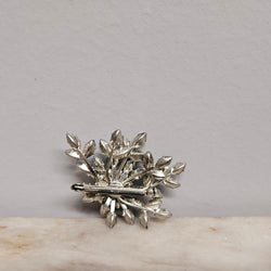 Pretty Vintage Floral Crystal Brooch