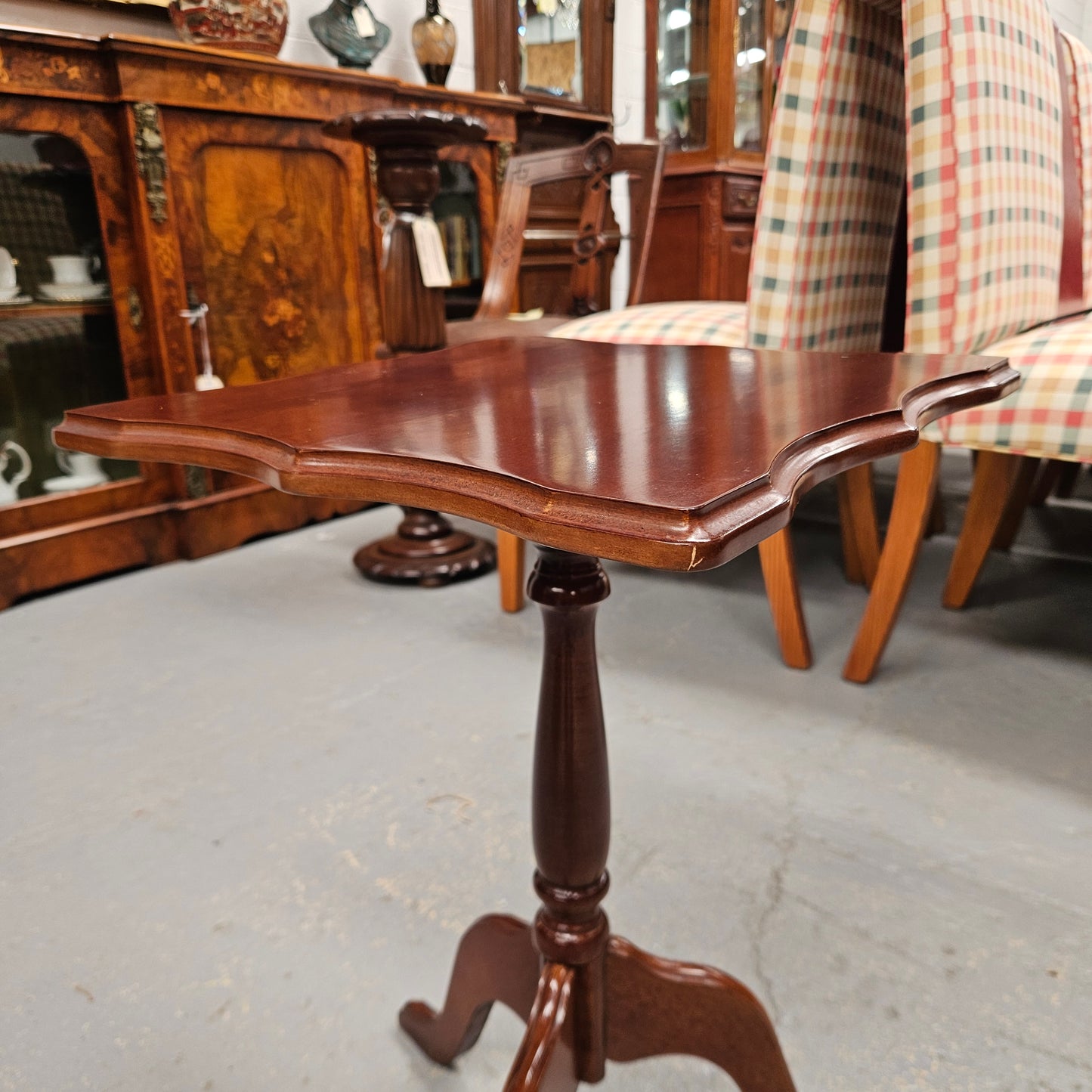 Vintage Mahogany Tilt Top Wine Table