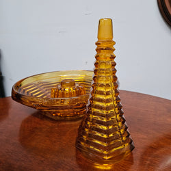 Art Deco Amber Glass Float Bowl