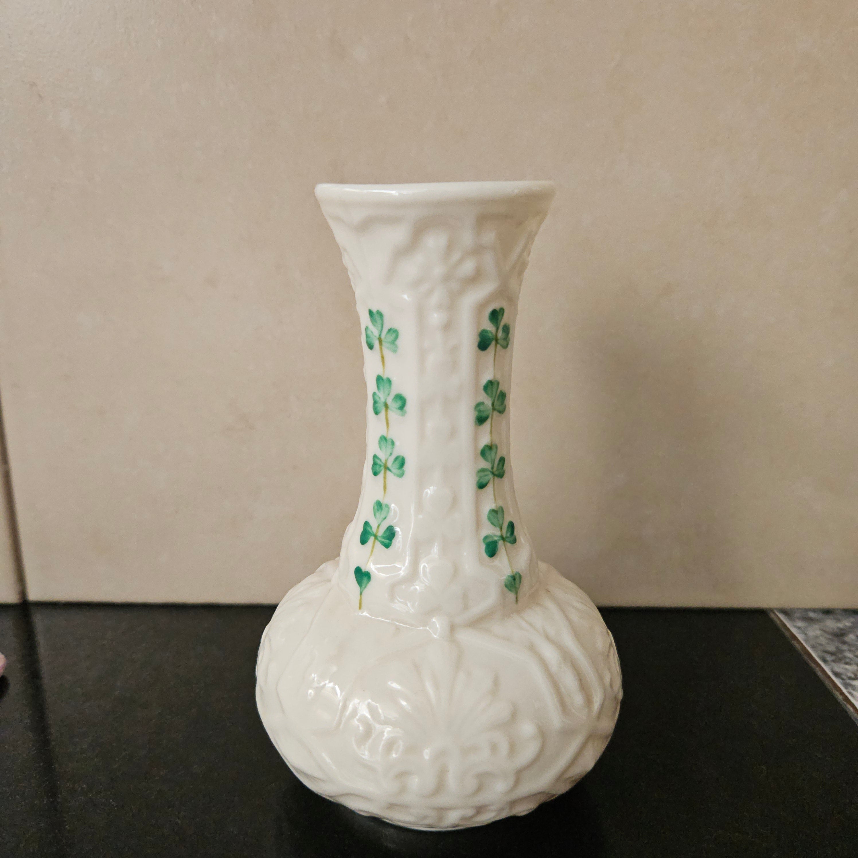 Belleek Shamrock Pattern Small Vase | Antique & Vintage | Moonee Ponds Antiques | Australia Wide Delivery