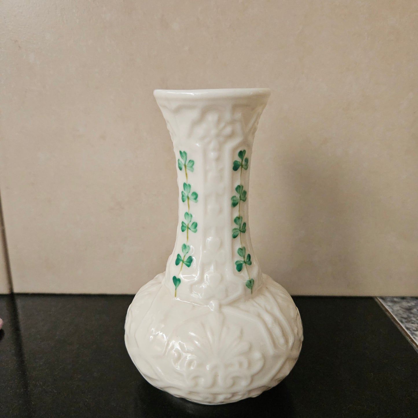 Belleek Shamrock Pattern Small Vase