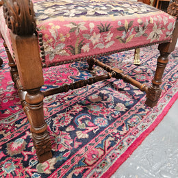 French 19th Century Walnut & Tapestry Fireside / Throne Chair