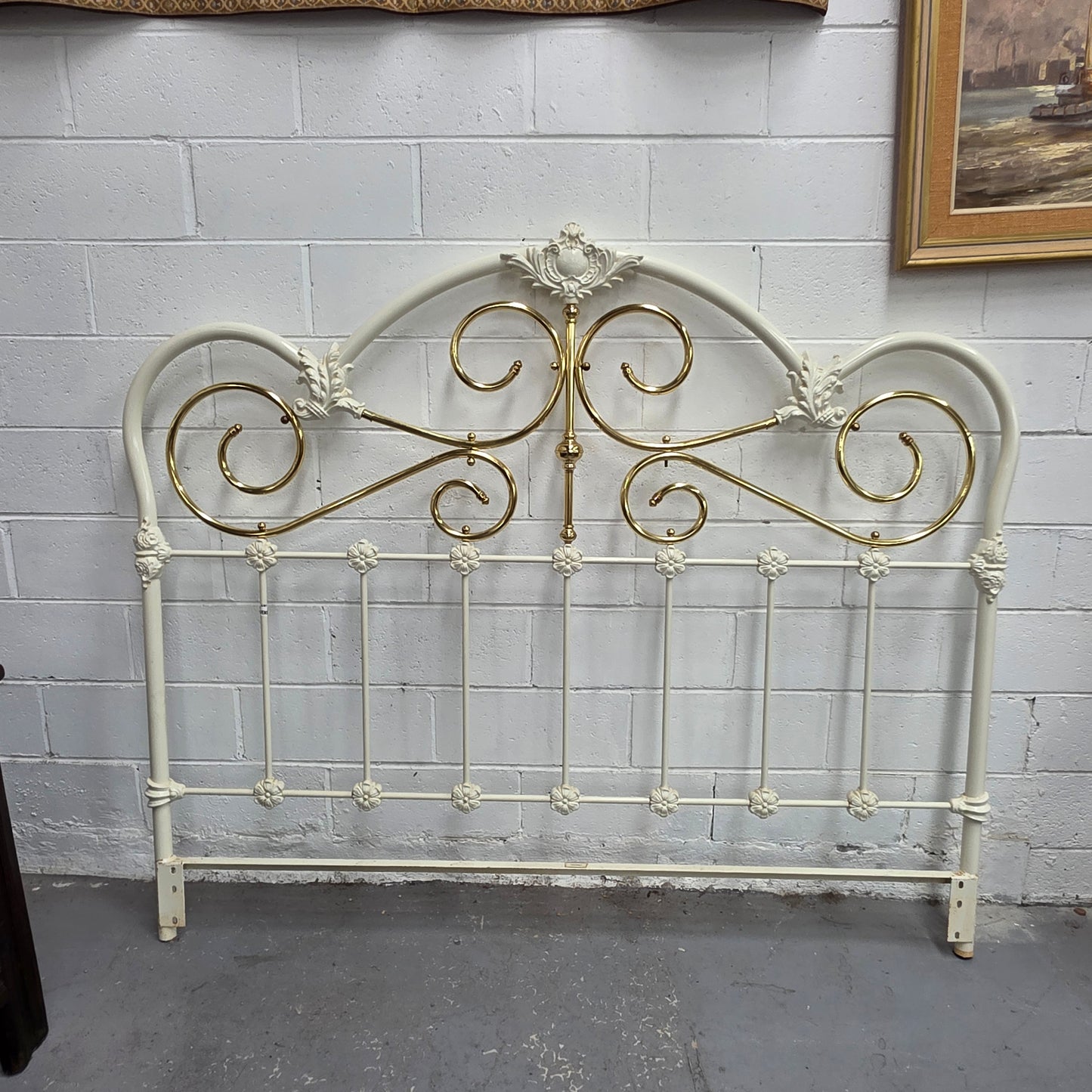 Antique Queen Size Cast Iron Bed Head
