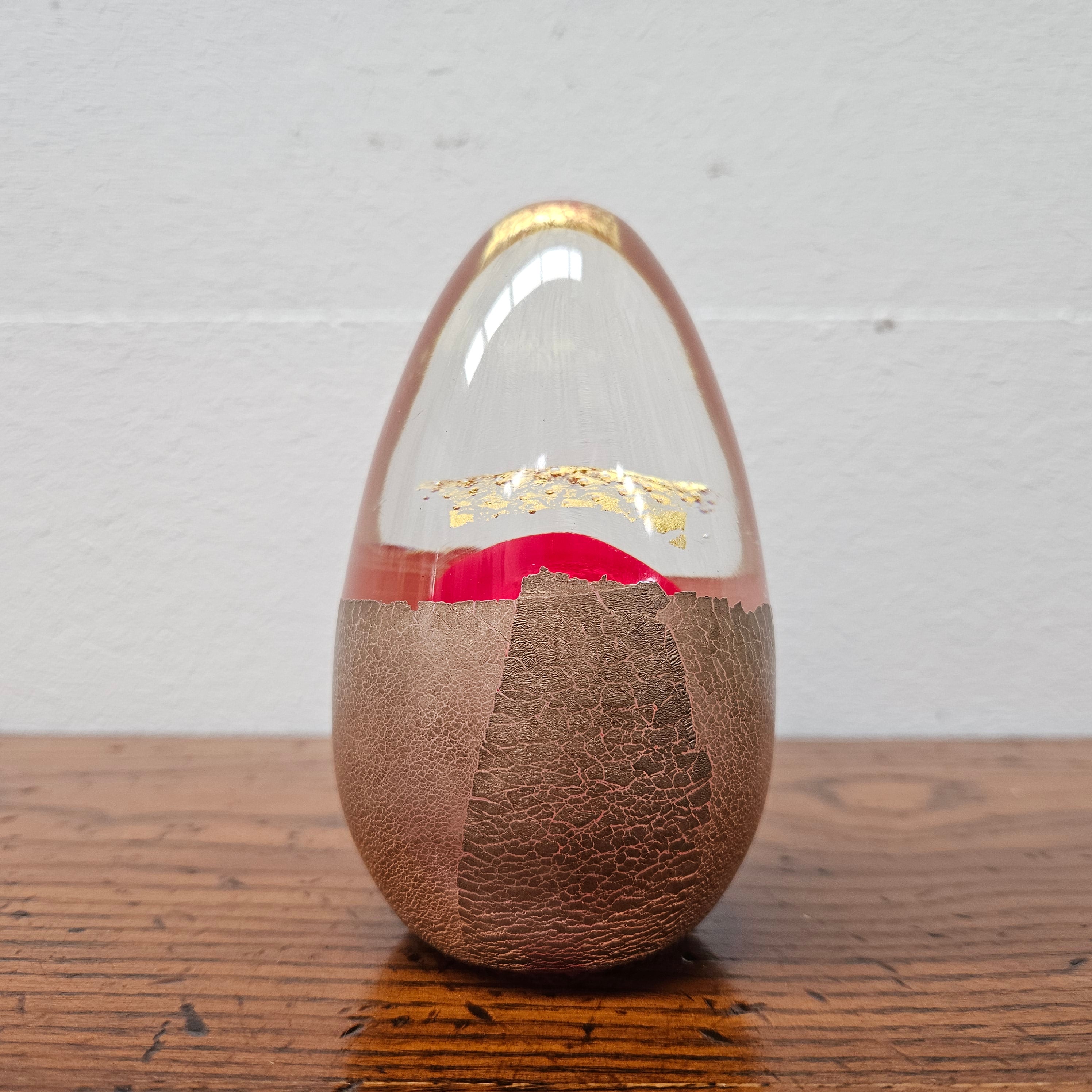 Art Glass Red & Gold Paperweight | Antique & Vintage | Moonee Ponds Antiques | Australia Wide Delivery