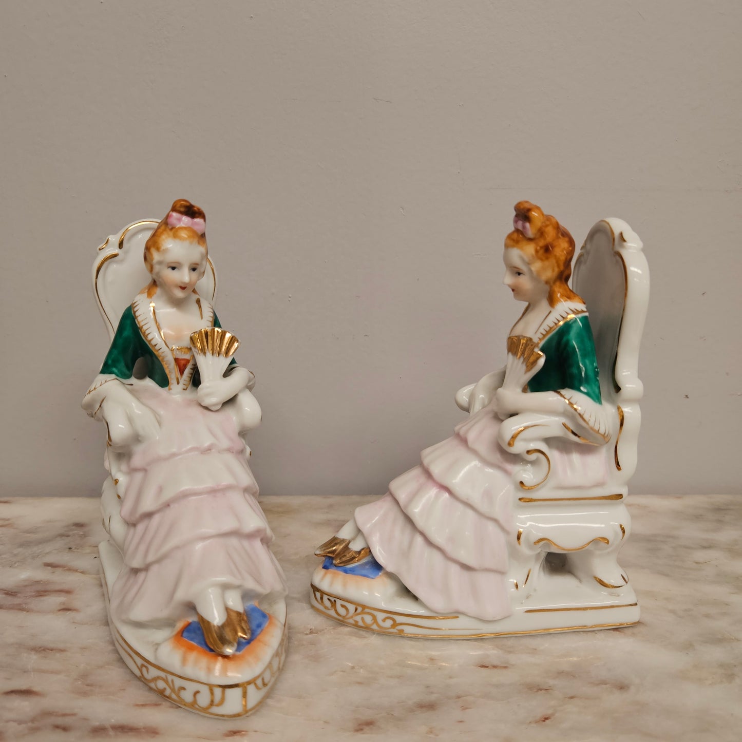 Pair of Vintage Porcelain Bookends