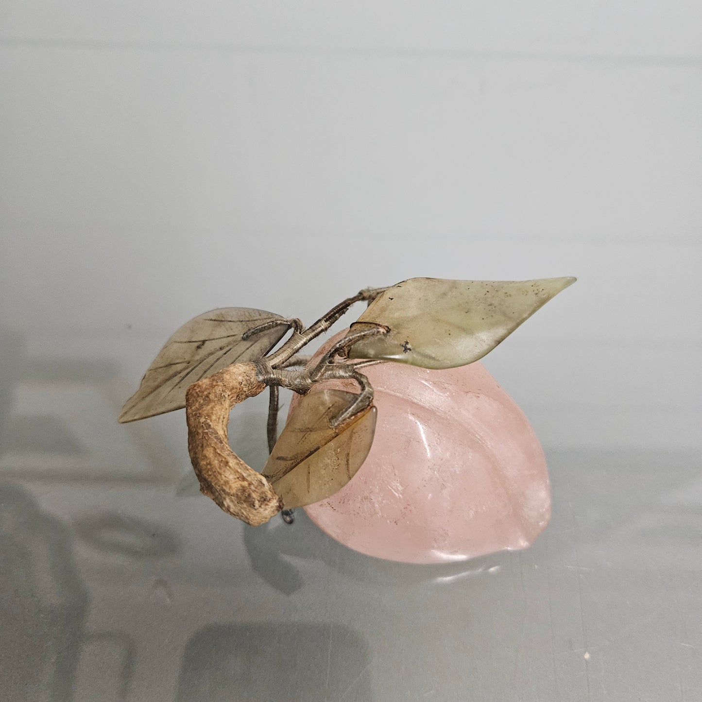 Vintage Carved Jade & Quartz Stone Fruit