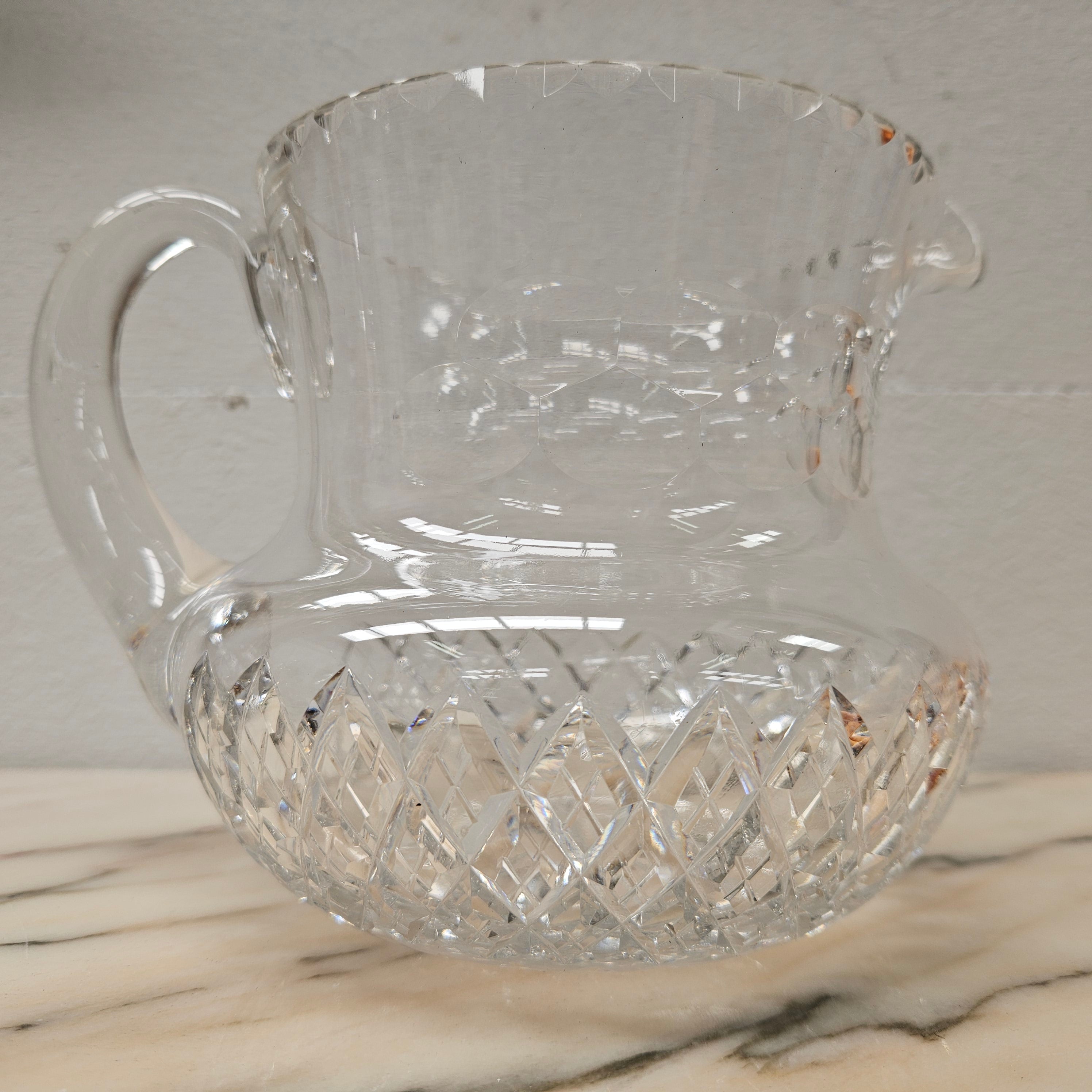 Large Vintage Hand Cut Crystal Jug
