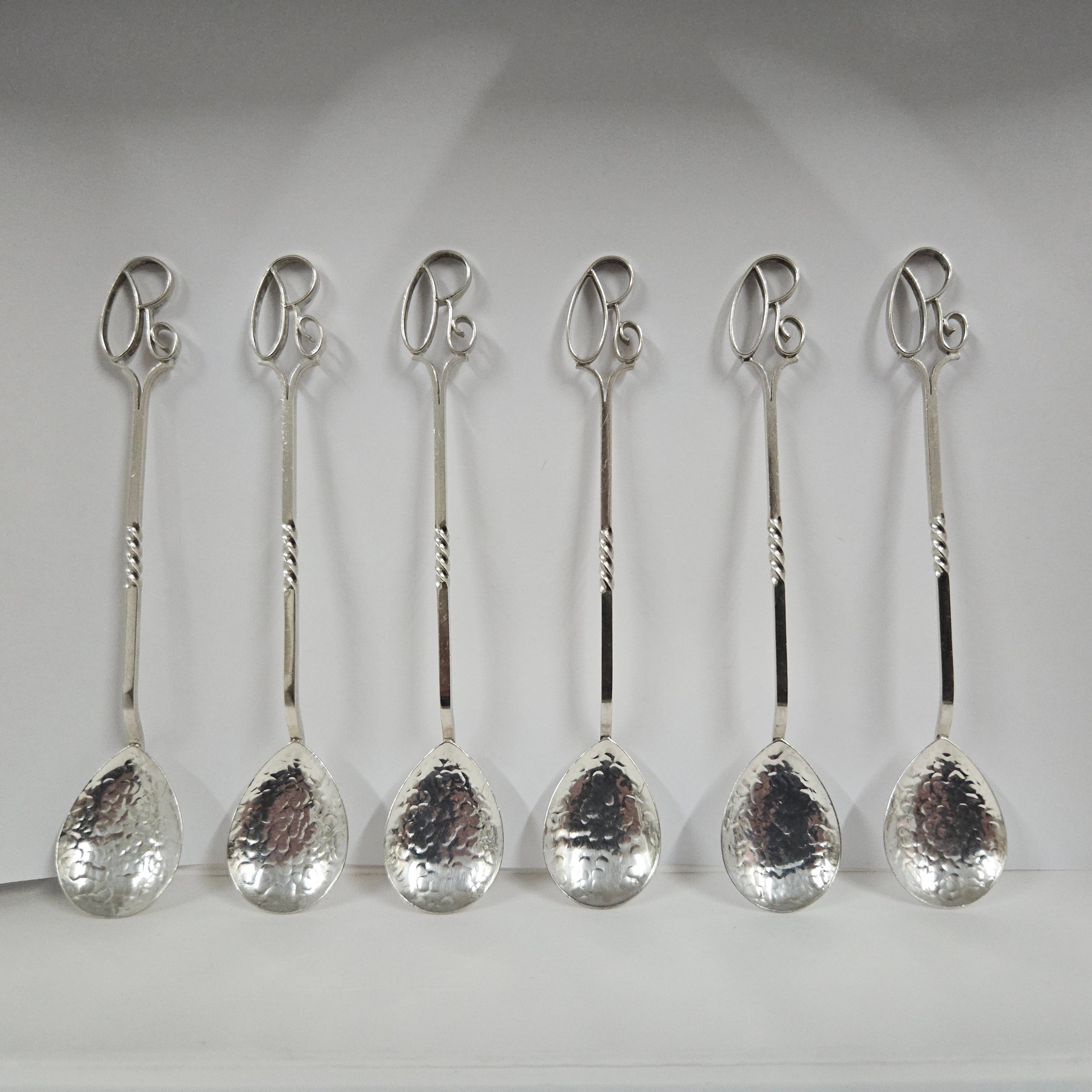 Set of 6 Sargison's (Hobart, Tasmania) Australian Arts & Crafts Sterling Silver Coffee Spoons | Antique & Vintage | Moonee Ponds Antiques | Australia Wide Delivery