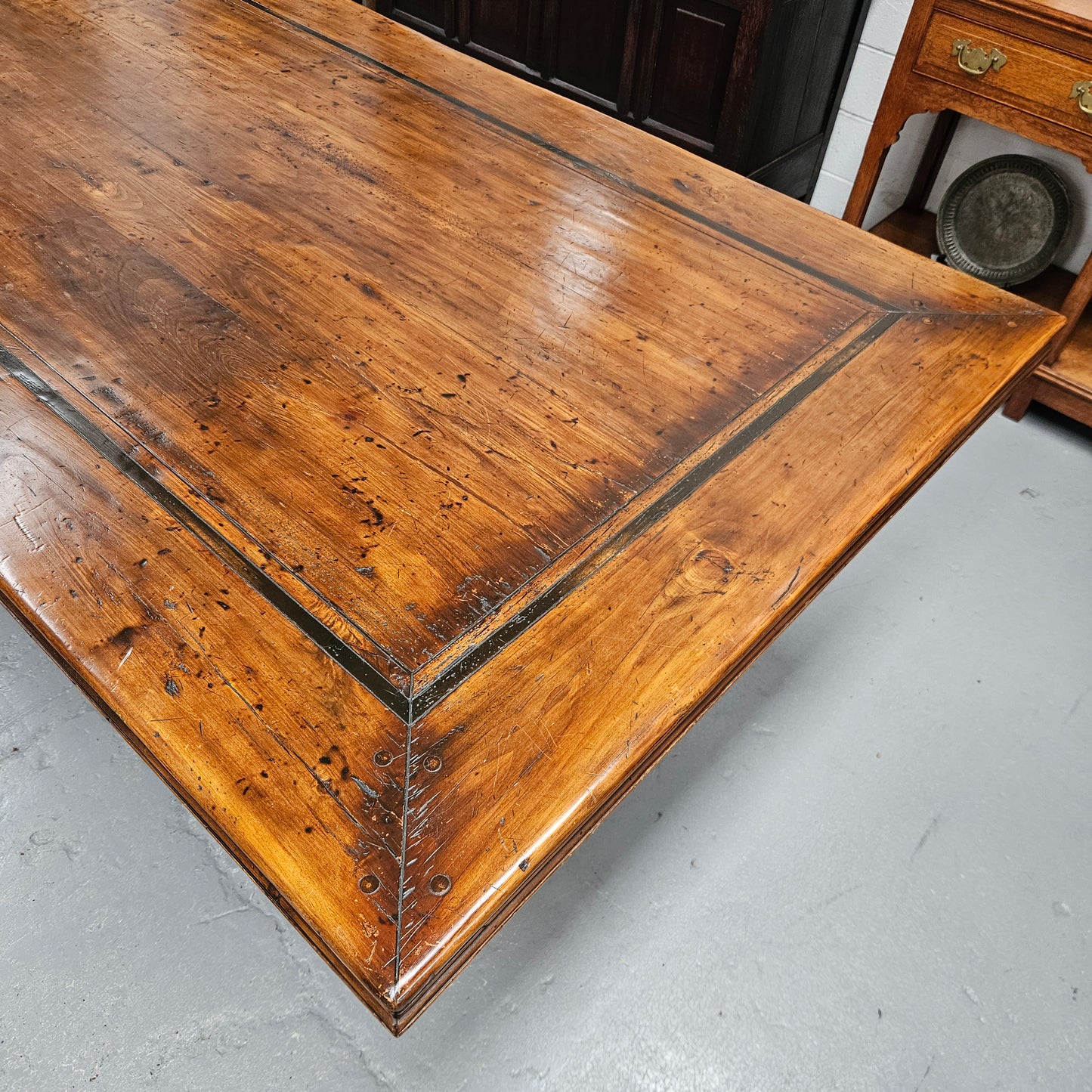 French Elm Farmhouse Style Dining Table