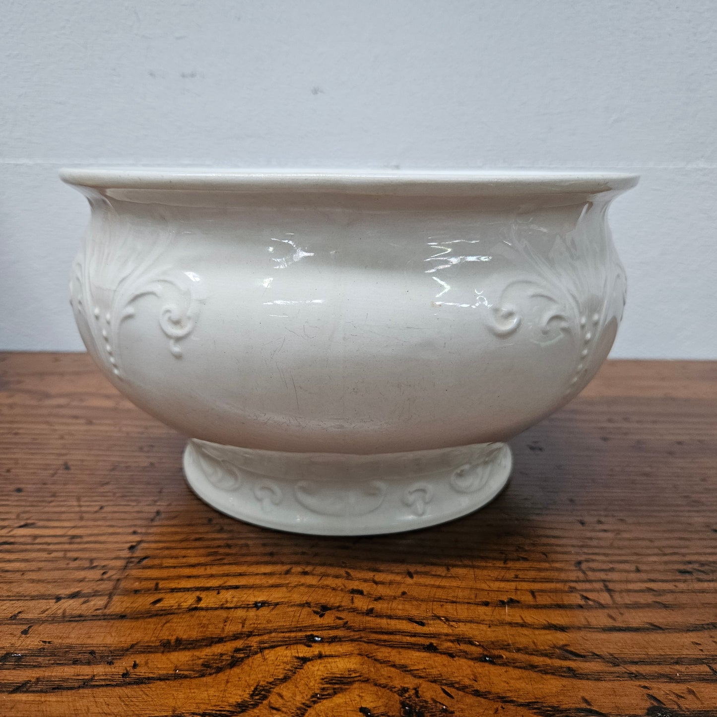 Antique Victorian White / Floral Chamber Pot