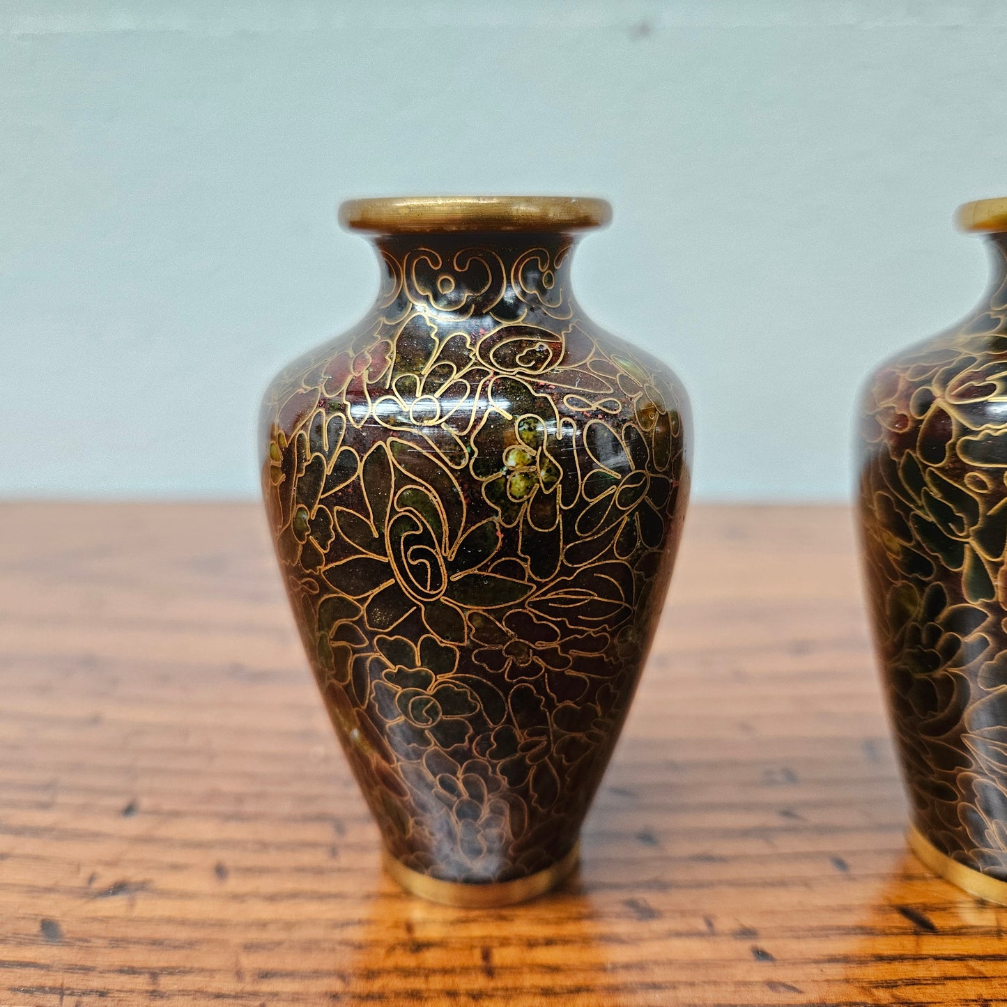 Pair of Miniature Cloisonne Vases