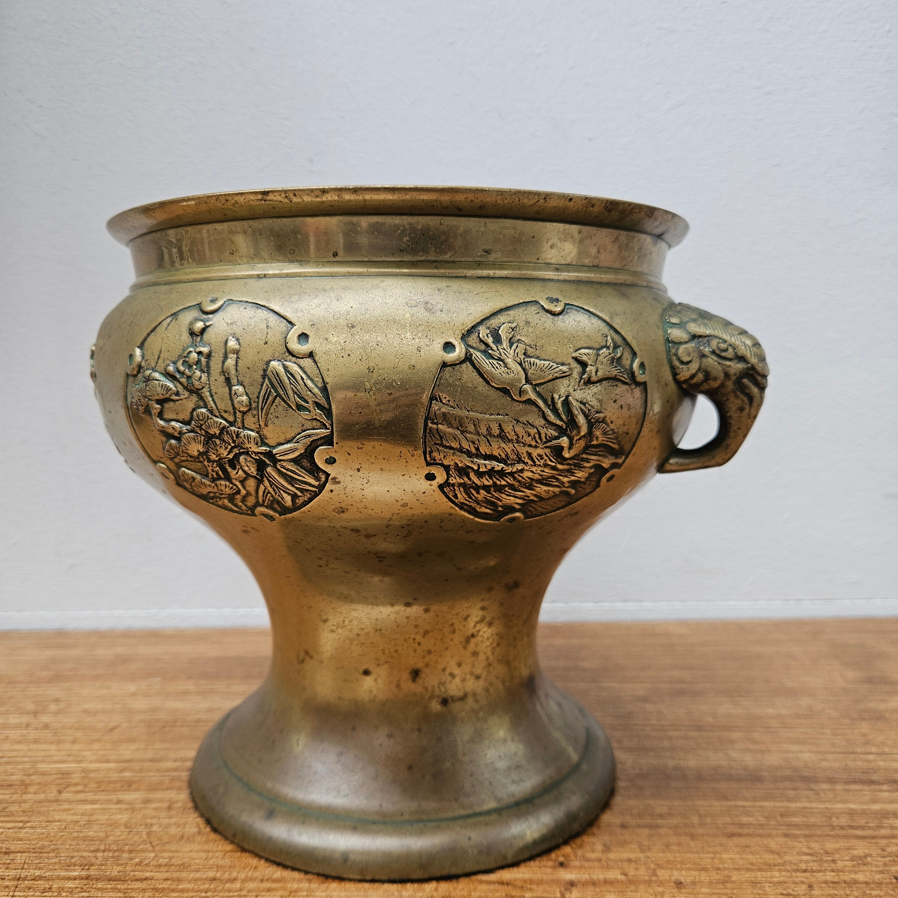 Antique Chinese Brass Jardiniere | Antique & Vintage | Moonee Ponds Antiques | Australia Wide Delivery