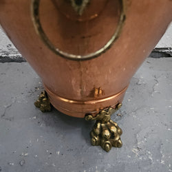 Copper & Brass Pot With Lion Head Handles & Lion Feet | Antique & Vintage | Moonee Ponds Antiques | Australia Wide Delivery