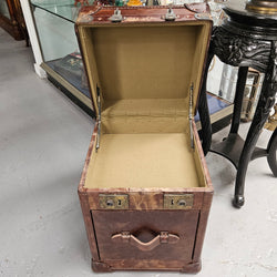 Portable Leather Filing Cabinet / Side Table | Antique & Vintage | Moonee Ponds Antiques | Australia Wide Delivery