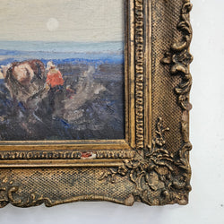 Oil on board by John Banks 'Ploughing the Fields' | Antique & Vintage | Moonee Ponds Antiques | Australia Wide Delivery