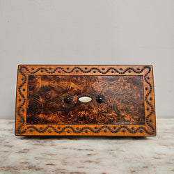French Mulberry (Burl Ash) Trinket Box with Key | Antique & Vintage | Moonee Ponds Antiques | Australia Wide Delivery