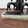 Small Art Deco Bronze Lady With 2 Borzoi Dogs | Antique & Vintage | Moonee Ponds Antiques | Australia Wide Delivery