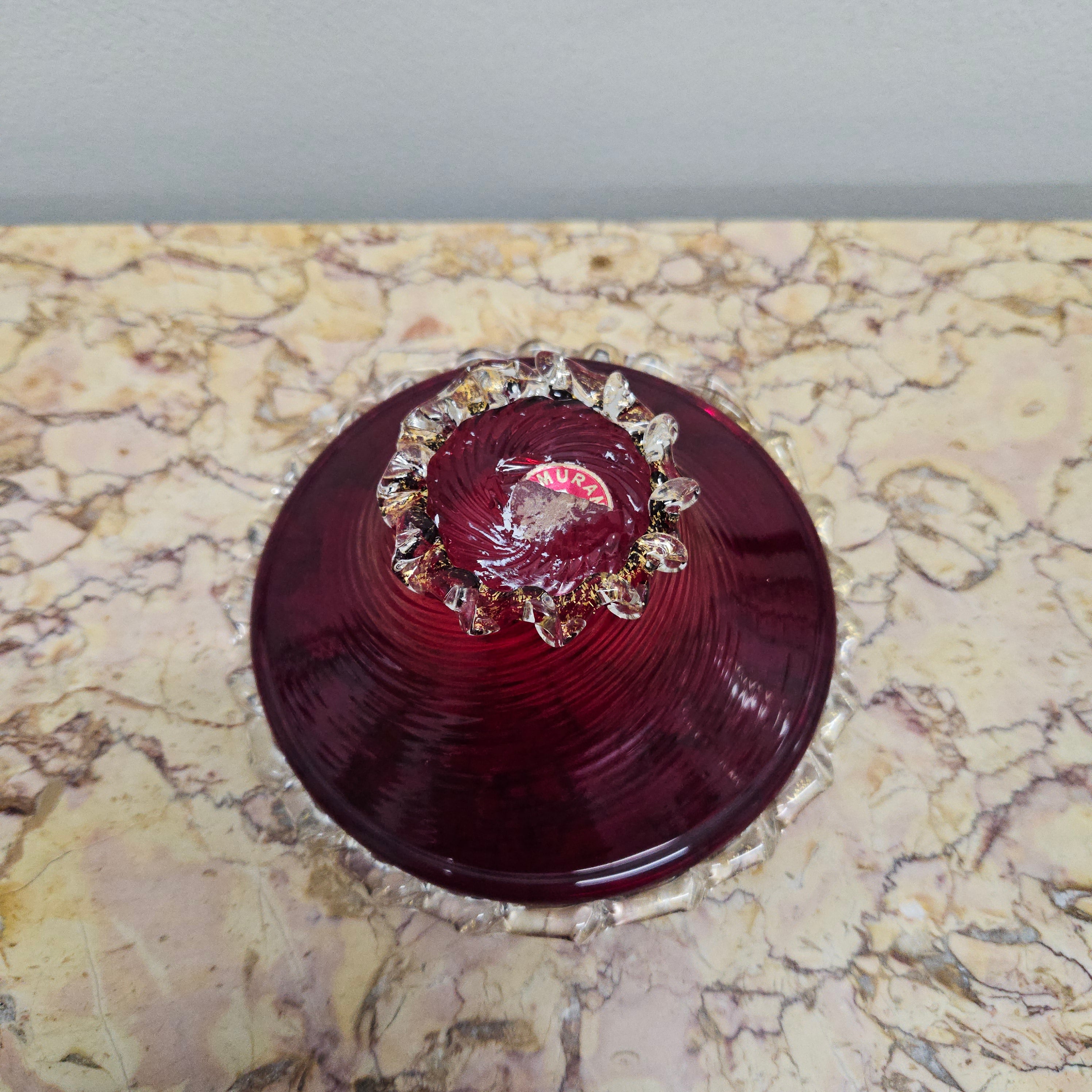 Venetian Ruby & Aventurine Glass Bowl | Antique & Vintage | Moonee Ponds Antiques | Australia Wide Delivery