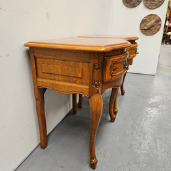 Pair of Vintage French Oak Louis 15th Style Single Drawer Bedsides | Antique & Vintage | Moonee Ponds Antiques | Australia Wide Delivery