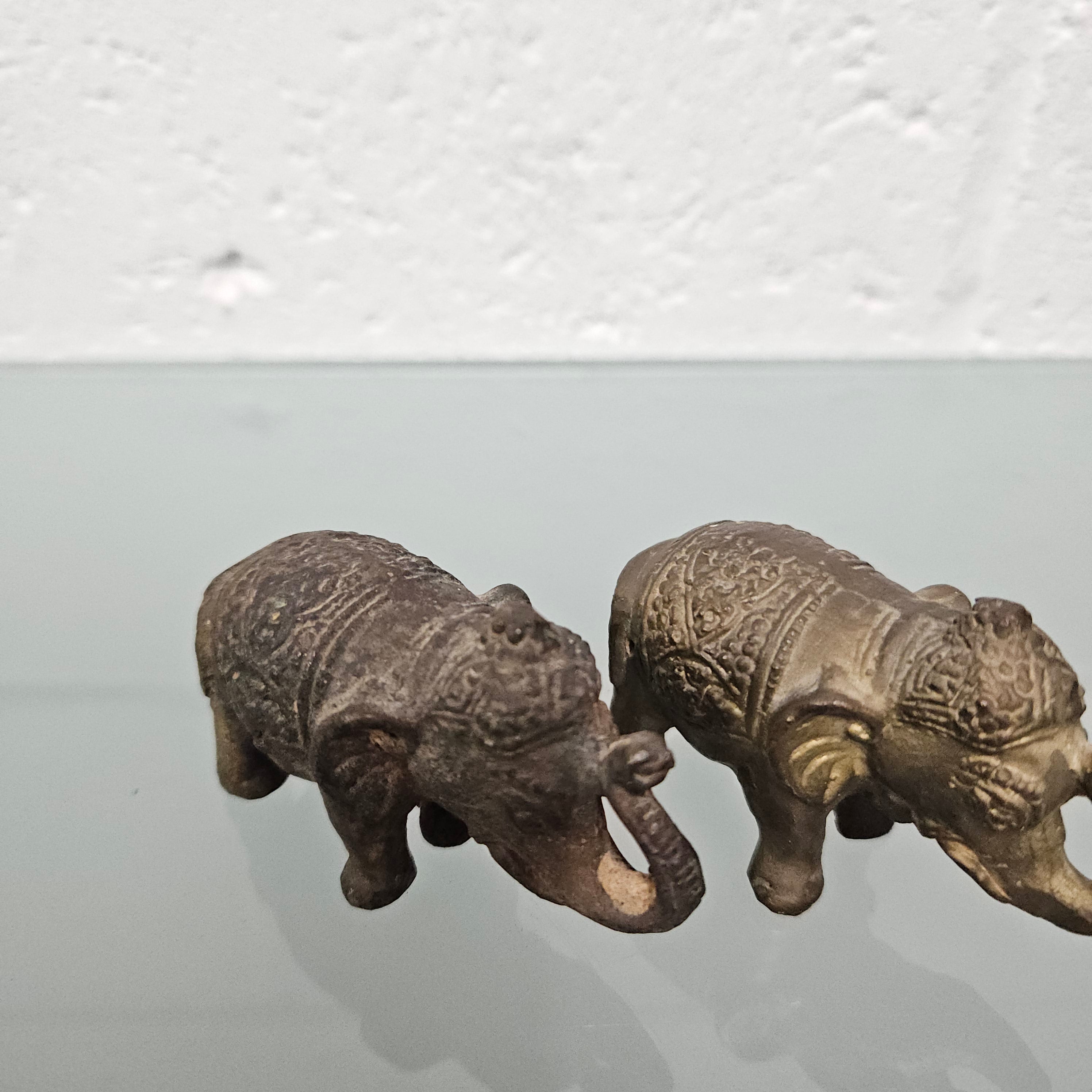 Pair of Vintage Aged Brass Elephants | Antique & Vintage | Moonee Ponds Antiques | Australia Wide Delivery