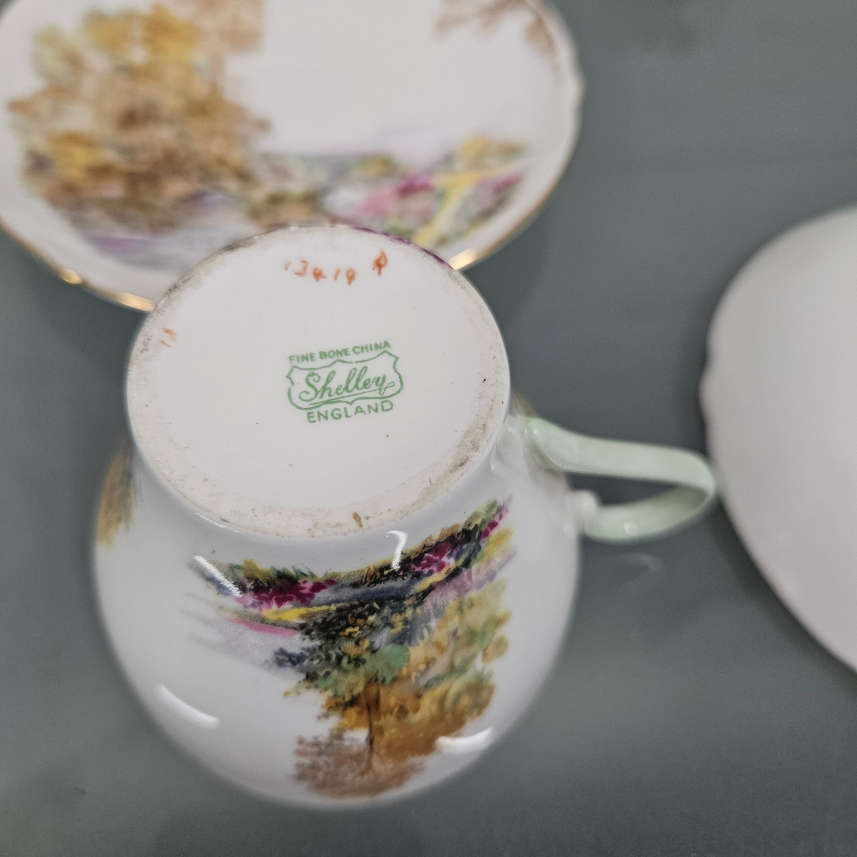 'Heather' Set of Six Shelley Coffee Cup & Saucers | Antique & Vintage | Moonee Ponds Antiques | Australia Wide Delivery
