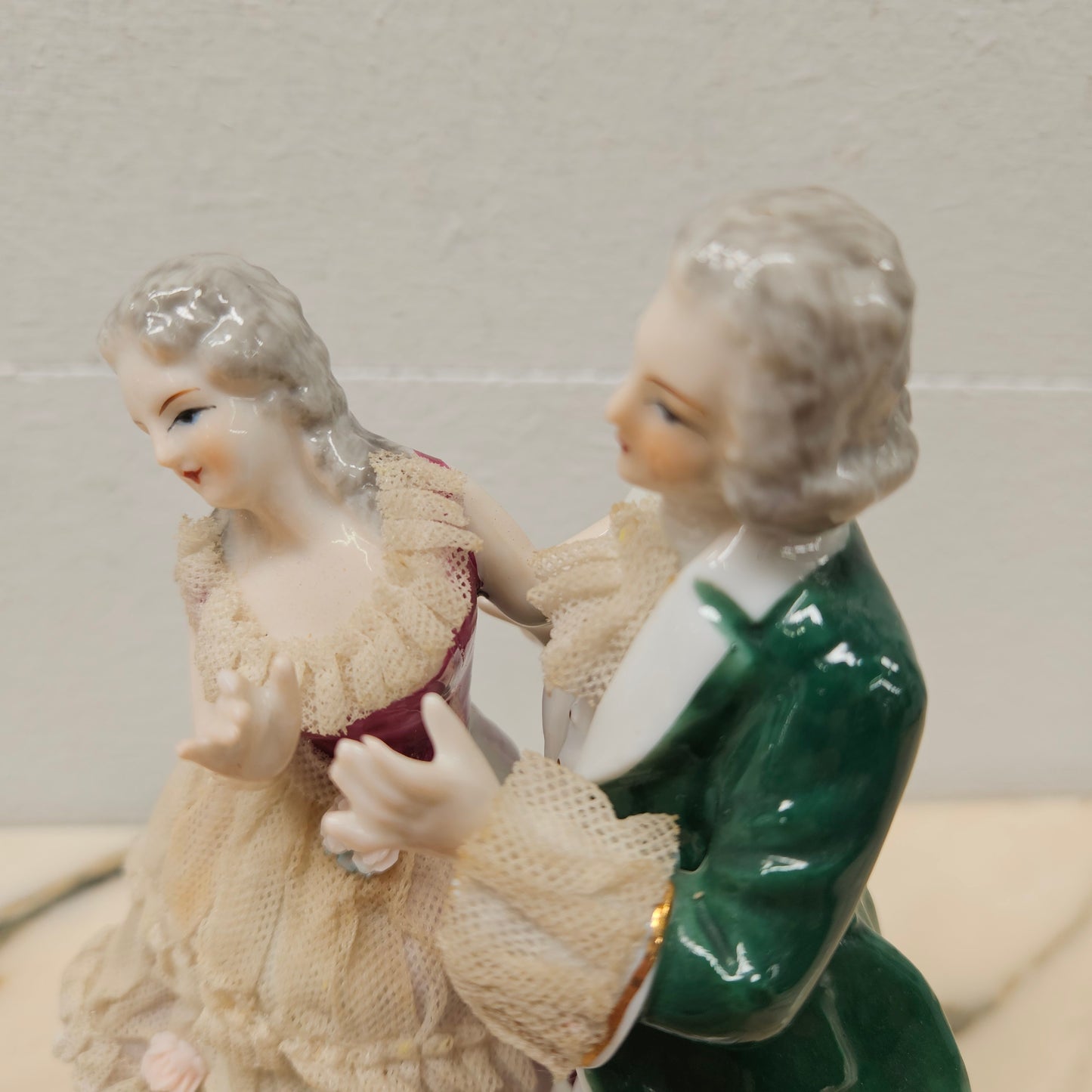 Vintage Capodimonte Lace Figure Group