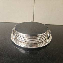 Set of Five Vintage Coasters and Holder | Antique & Vintage | Moonee Ponds Antiques | Australia Wide Delivery