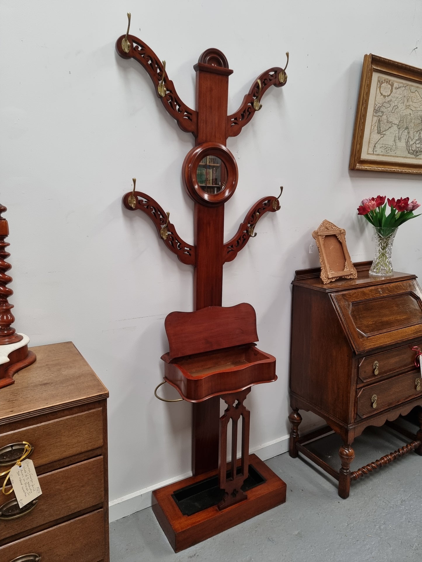 Mid Victorian Mahogany Tree Shaped Hall Stand