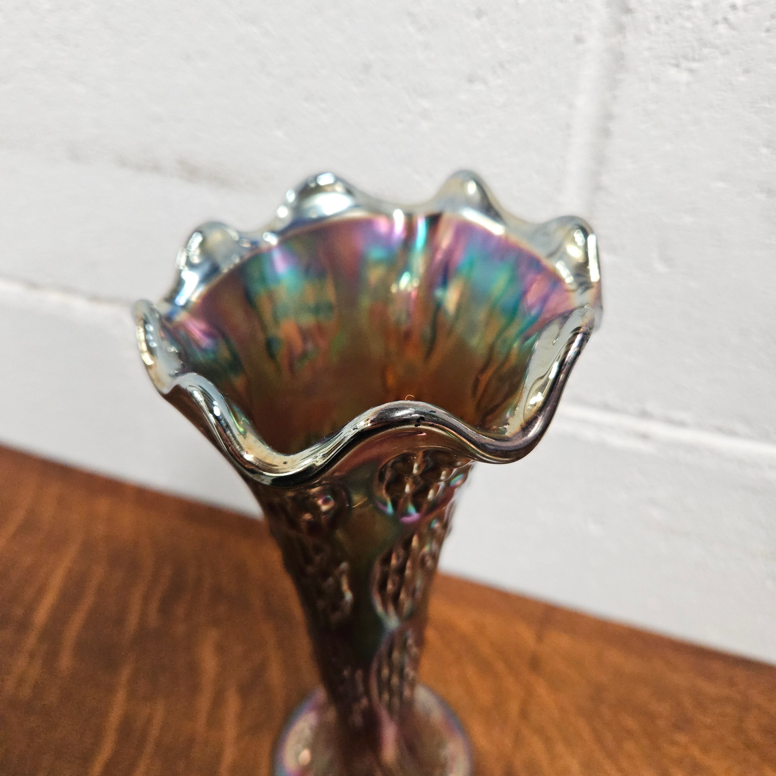 Iridescent Carnival Glass Vase | Antique & Vintage | Moonee Ponds Antiques | Australia Wide Delivery