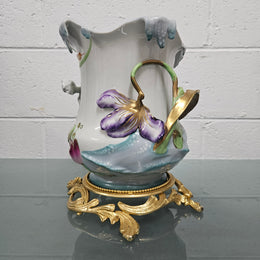 Stunning Art Nouveau Sevres Style Vase With Gilt Bronze Base