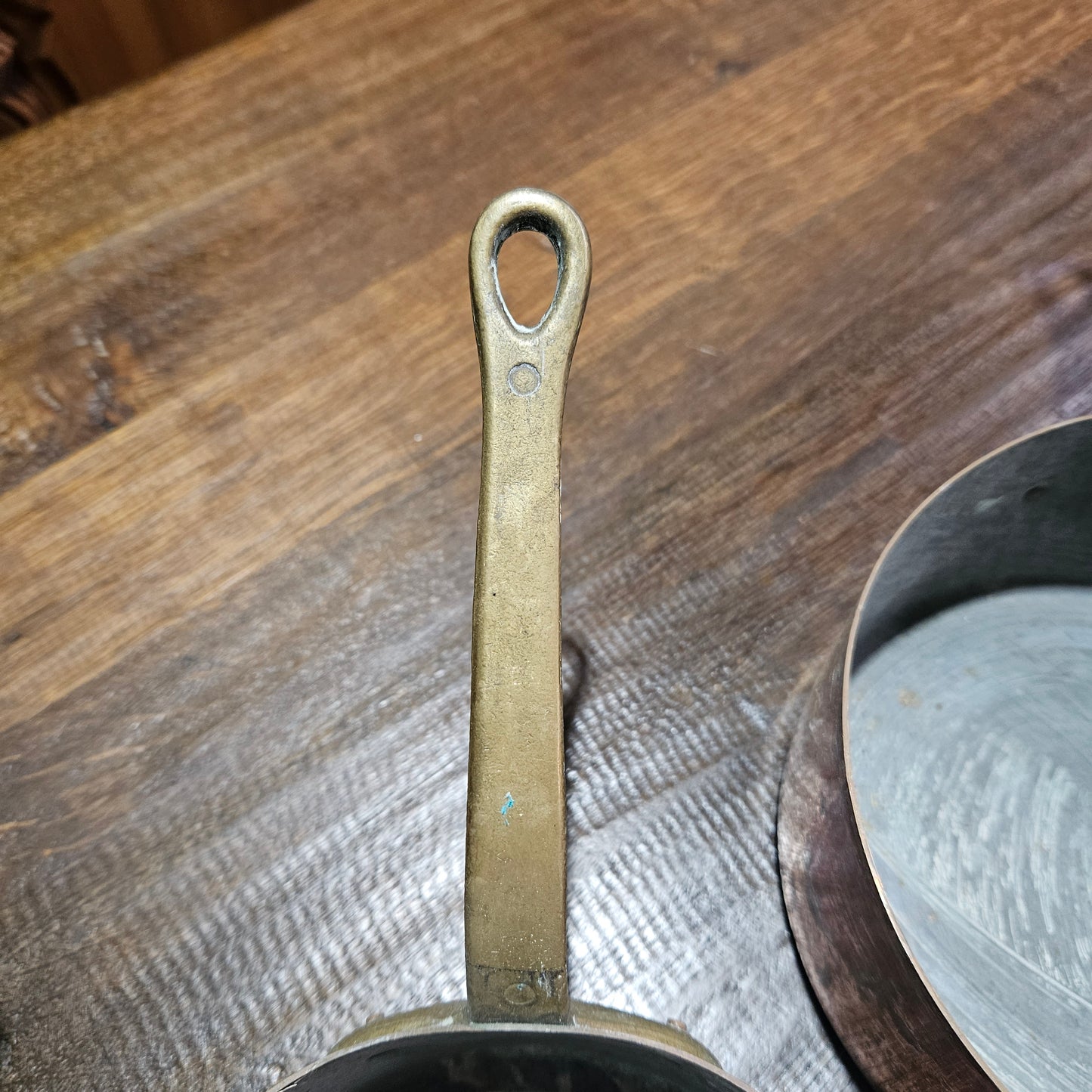 Lovely set of five copper sauce pots, they are all in good original condition for the age. Sourced from France. 