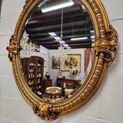 19th Century Gilt Louis XV Style Oval Bevelled Mirror | Antique & Vintage | Moonee Ponds Antiques | Australia Wide Delivery