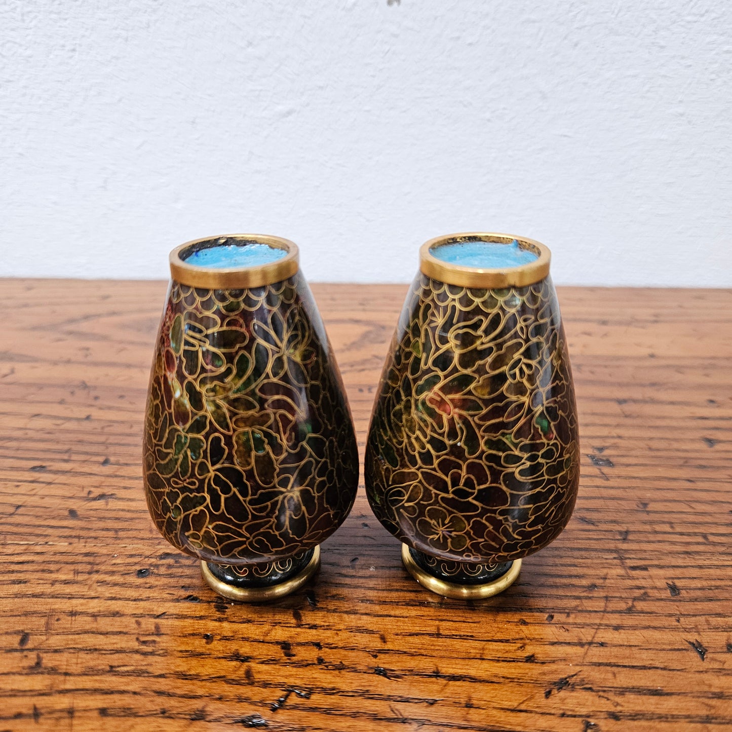 Pair of Miniature Cloisonne Vases