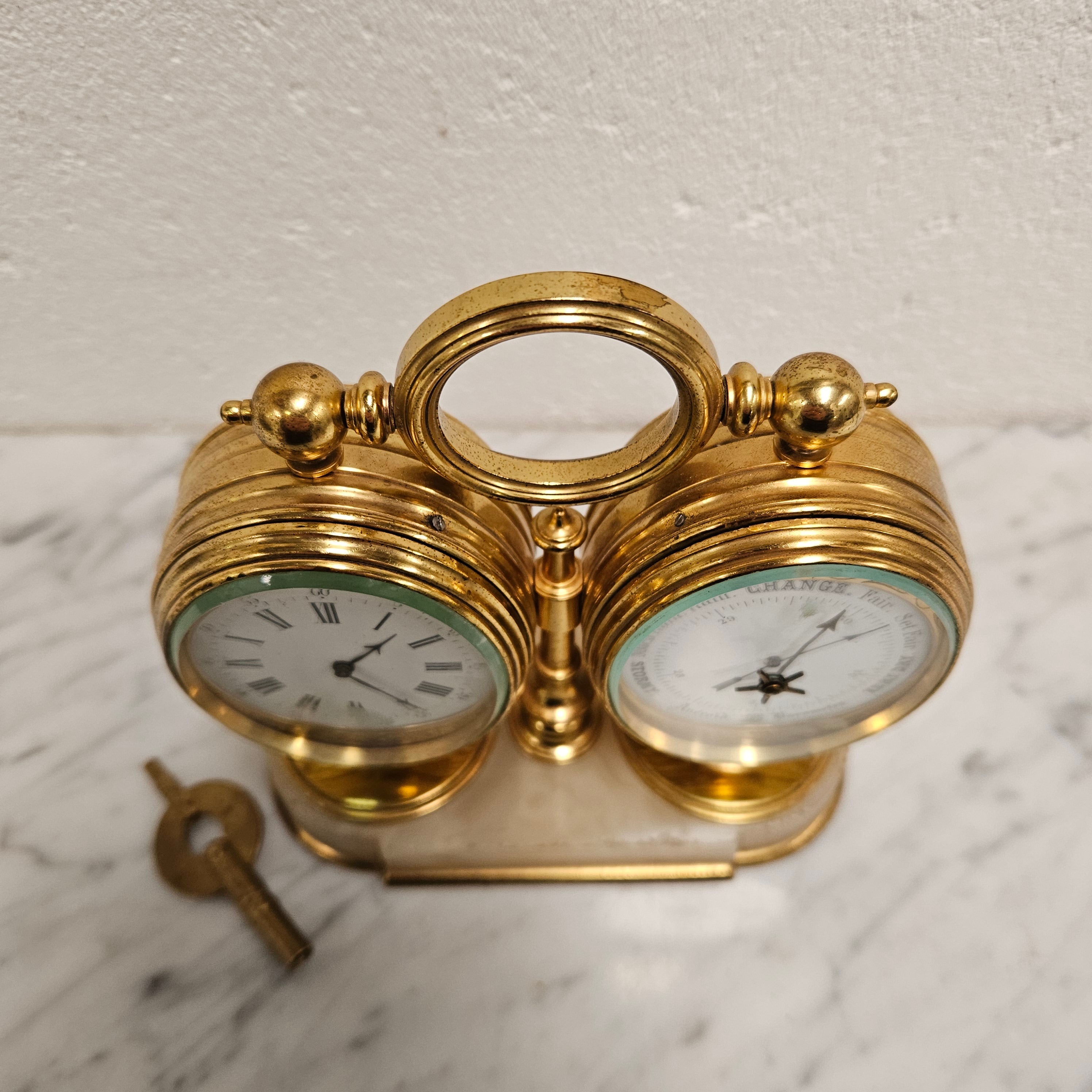 Late 19th Century Twin Oval Clock & Barometer by Antoine Redier Fully Serviced | Antique & Vintage | Moonee Ponds Antiques | Australia Wide