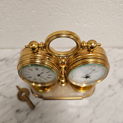 Late 19th Century Twin Oval Clock & Barometer by Antoine Redier Fully Serviced | Antique & Vintage | Moonee Ponds Antiques | Australia Wide