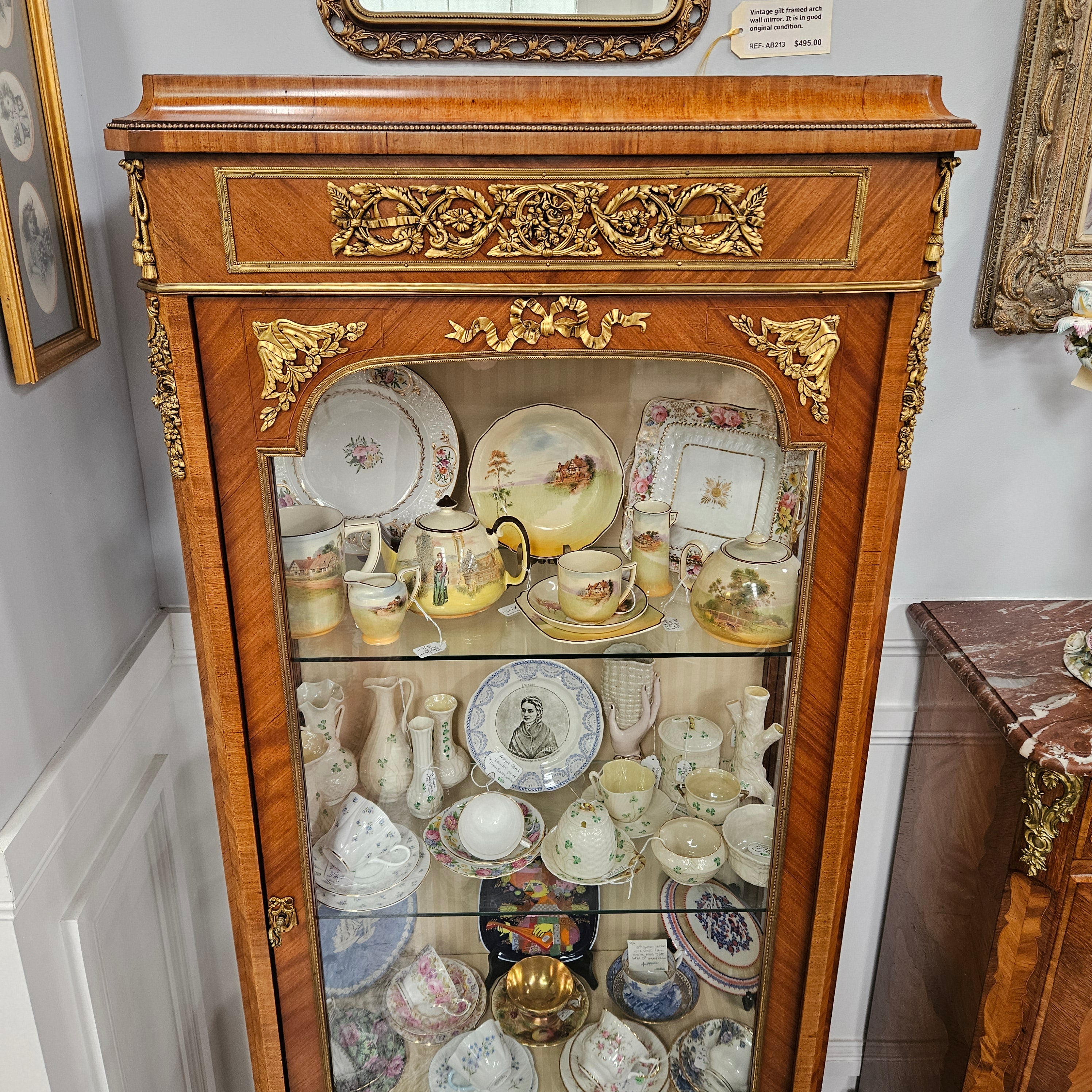 Stunning French Walnut Louis XVI Style Vitrine | Antique & Vintage | Moonee Ponds Antiques | Australia Wide Delivery
