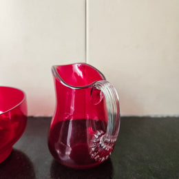 Ruby Glass Jug & Bowl