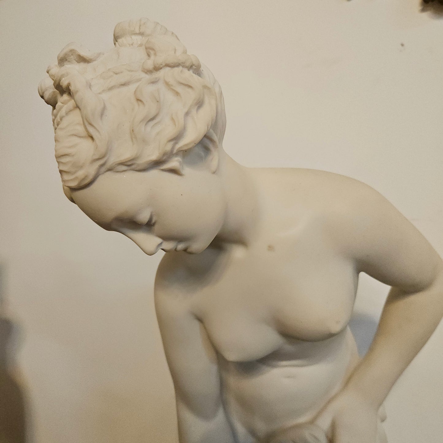 Vintage French Composite Marble 'Bathing Venus' Statue