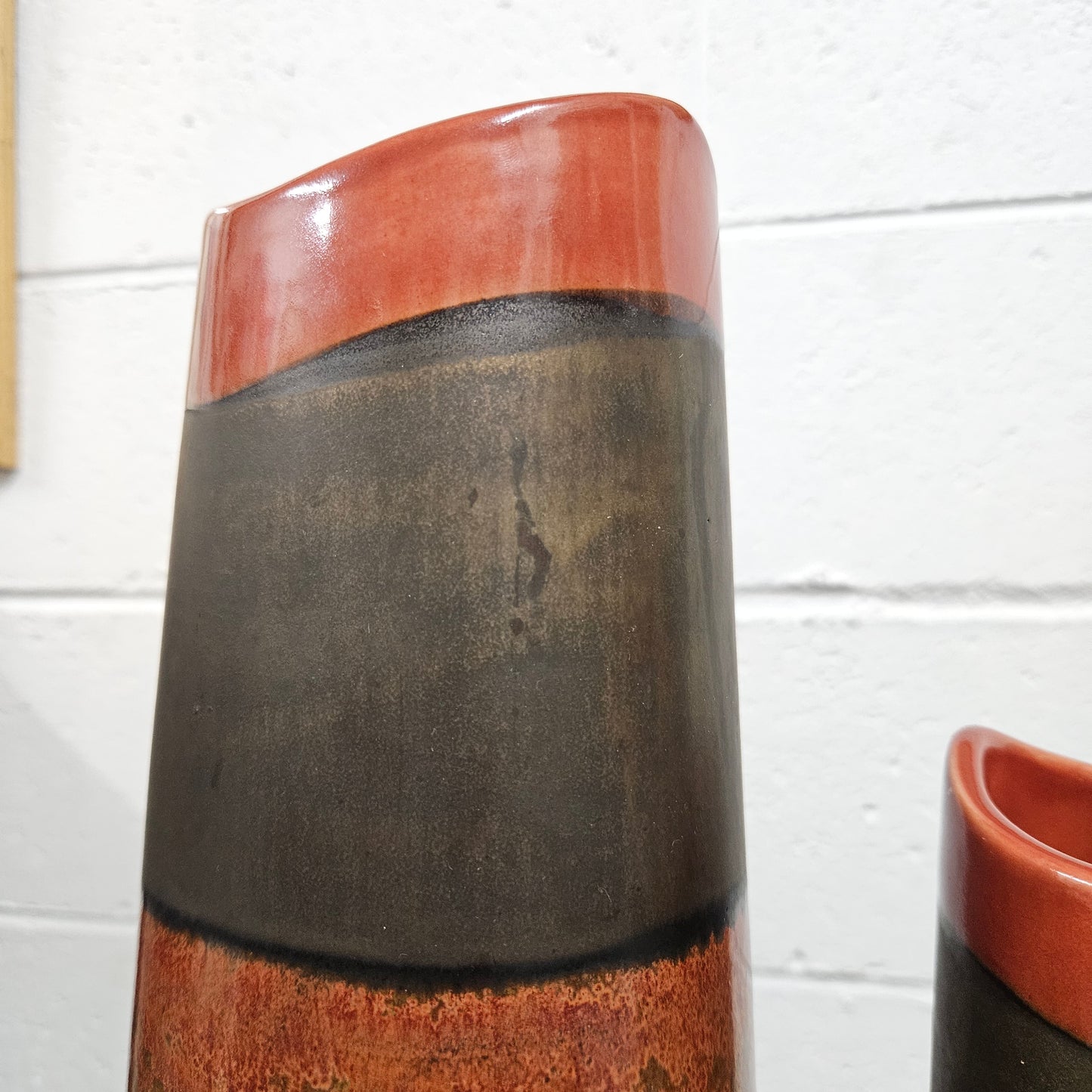 Pair of Tall Pottery Hand Made Vases