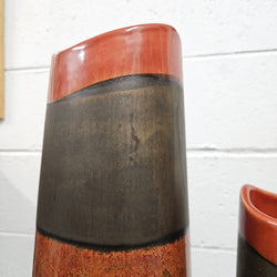 Pair of Tall Pottery Hand Made Vases | Antique & Vintage | Moonee Ponds Antiques | Australia Wide Delivery