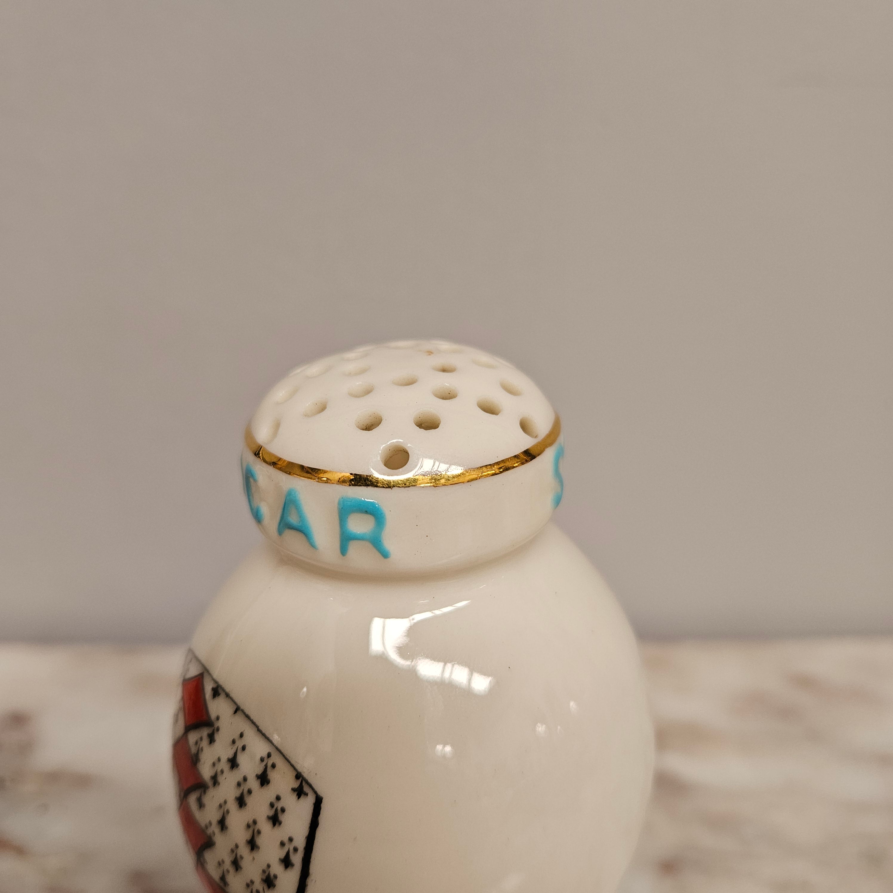 Goss Crested China Ware Sugar Sifter | Antique & Vintage | Moonee Ponds Antiques | Australia Wide