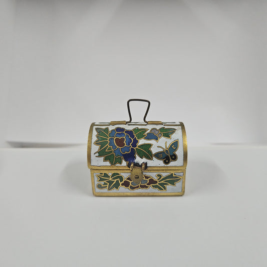 Vintage Cloisonné Treasure Box With Thimble