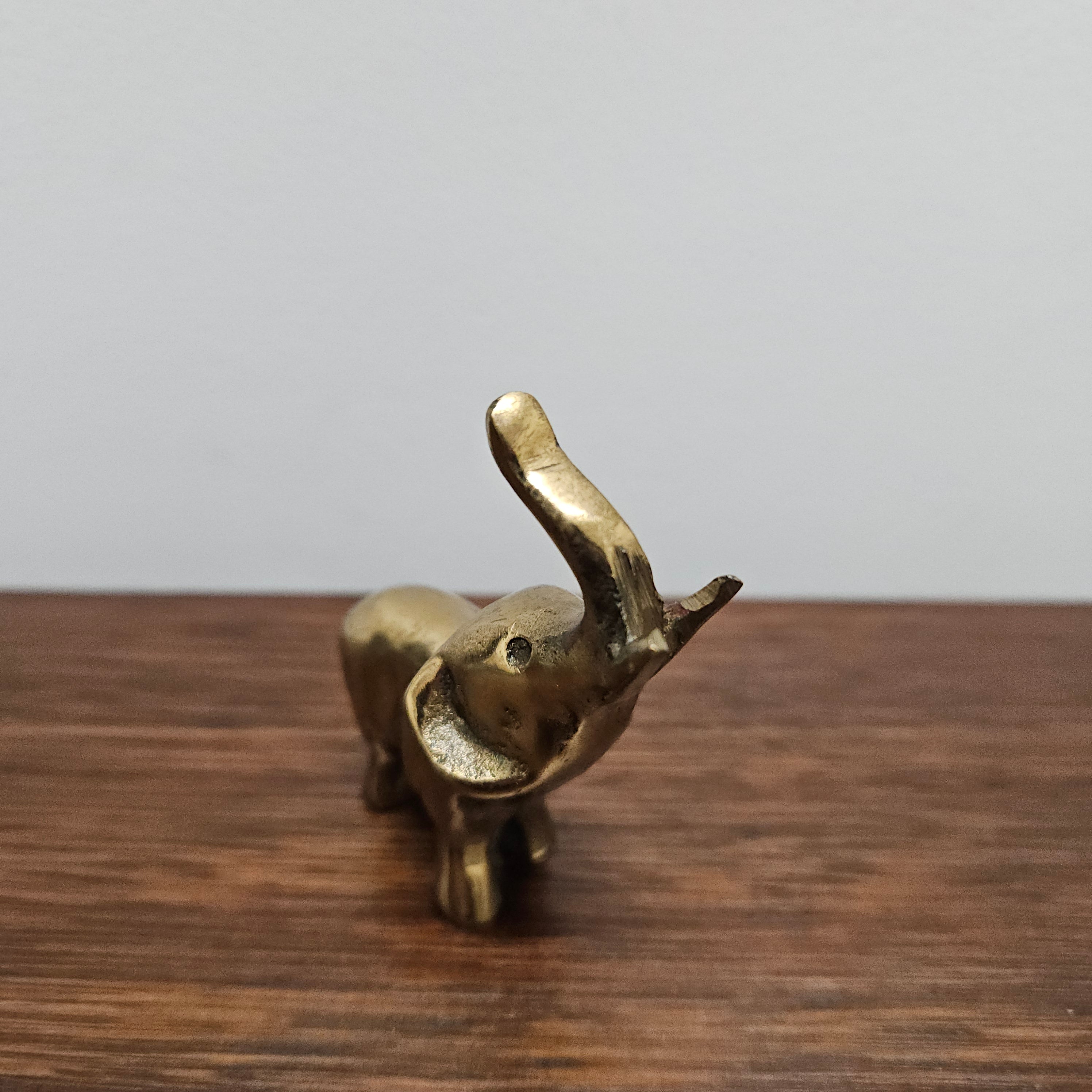 Vintage Brass Elephant With Raised Trunk | Antique & Vintage | Moonee Ponds Antiques | Australia Wide Delivery