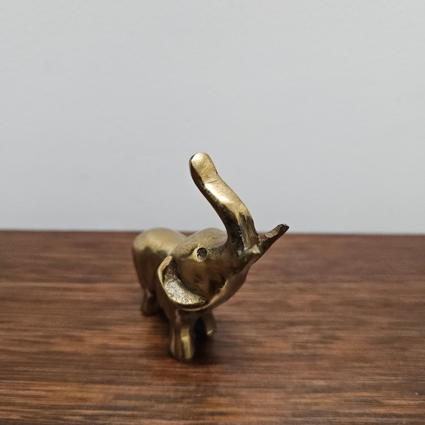 Vintage Brass Elephant With Raised Trunk