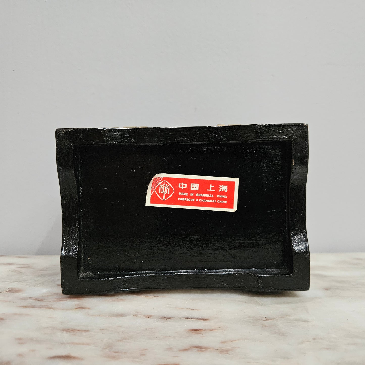 Chinese Lacquer & Brass Trinket Box