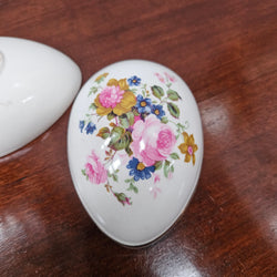 Pretty Floral "Sadler" Ceramic Egg Trinket Box | Antique & Vintage | Moonee Ponds Antiques | Australia Wide Delivery
